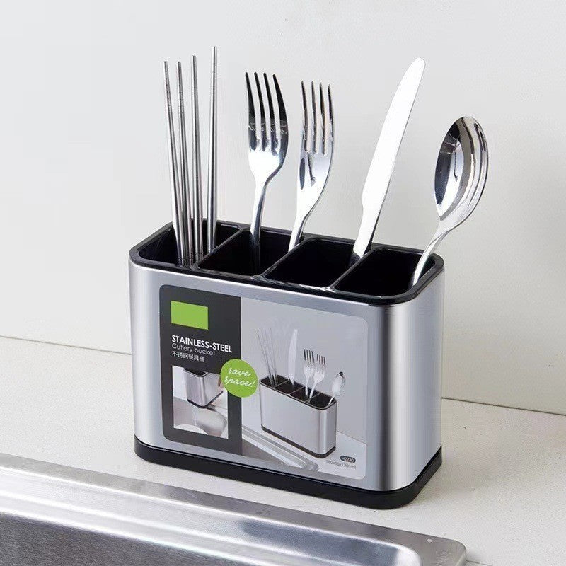 Kitchen Cutlery Holder Spoon Fork Utensils Storage Rack Drainer