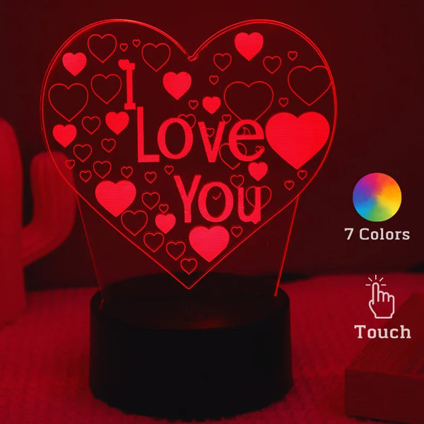 3D Acrylic Kids Bedside LED I Love You Table Lamp, Children's Night Light, Heartfelt Glow Lamp, Bedroom Decor For Kids, Perfect Birthday Gift for Girls and Boys