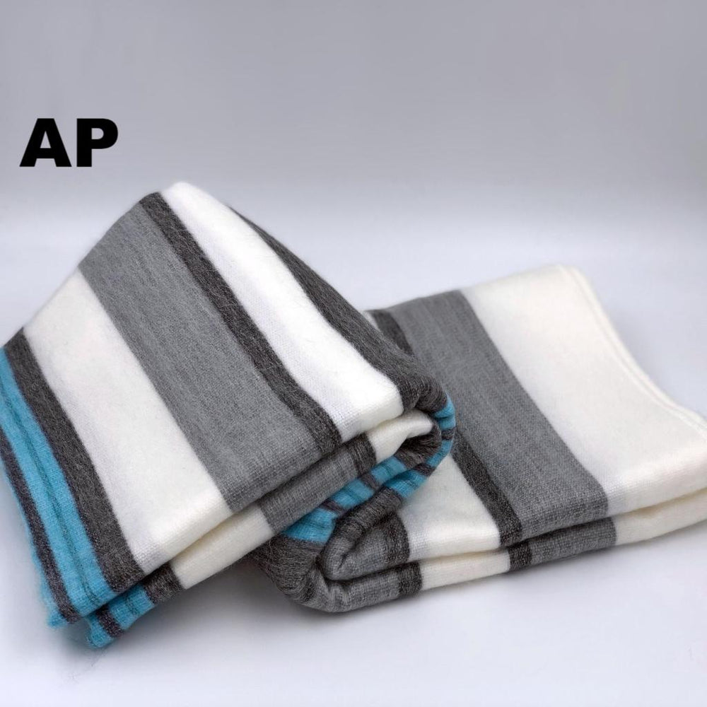 Alpaca Bed Blanket - Striped