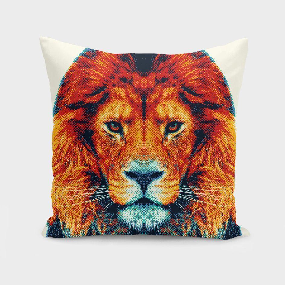 Lion - Colorful Animals Cushion/Pillow