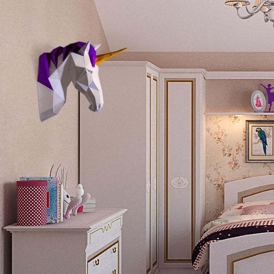Unicorn Head Wall Mount for Home Decor (DIY Papercraft)