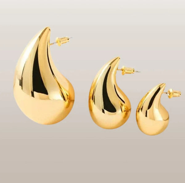 2024 New Trendy Plate Gold Color Chunky Waterdrop Dupes Drop Earrings for Women, Teardrop earrings Jewelry Gift, Women Fashion Earrings Set