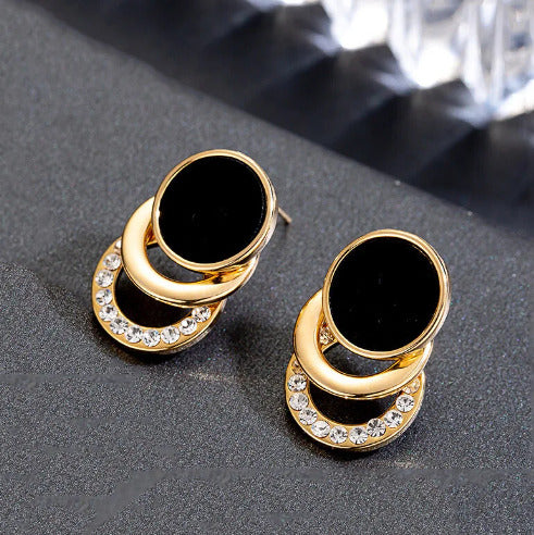 2024 New Fashion Round Earrings, Geometric Acrylic Crystal Stud Earring