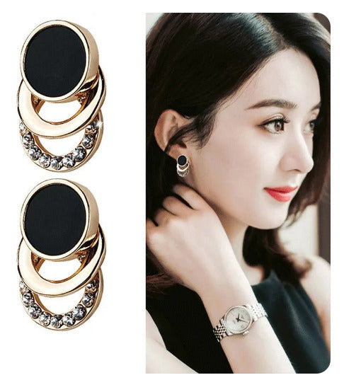 2024 New Fashion Round Earrings, Geometric Acrylic Crystal Stud Earring