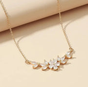 Fashion Cubic Zirconia Flower Pendant Necklace For Women