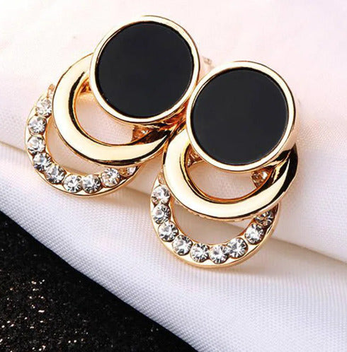 2024 New Fashion Round Earrings, Geometric Acrylic Crystal Stud Earring