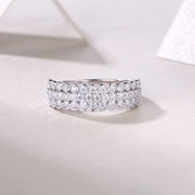 Multi-row Diamond Ring Luxury Fashion Set Moissanite Silver Ring