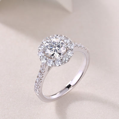 Luxury Fashion Large Diamond Wedding Ring With Moissanite Silver Ring