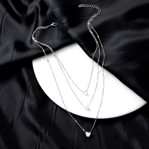 Trendy Zircon Pendant Necklace For Women, Cubic Zirconia Necklace, Jewelry Gift