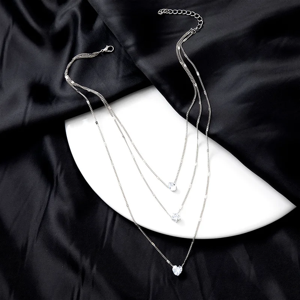 Trendy Zircon Pendant Necklace For Women, Cubic Zirconia Necklace, Jewelry Gift
