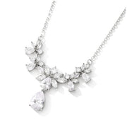 Fashion Cubic Zirconia Flower Pendant Necklace For Women