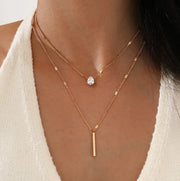 Trendy Zircon Pendant Necklace For Women, Cubic Zirconia Necklace, Jewelry Gift