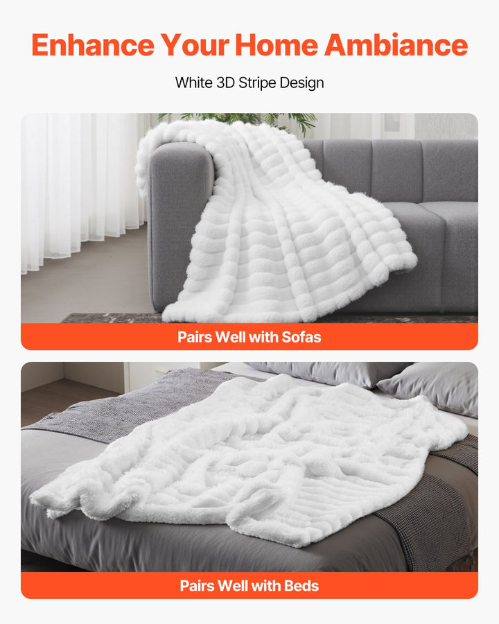 Soft Throw Blanket 50 X 60 Inches 1270 X 1524 Mm Faux Fur Cozy Bed Blanket