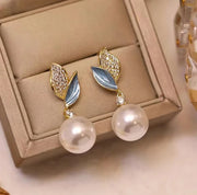 New Fashion Crystal Leaf Tassel Drop Earrings For Women