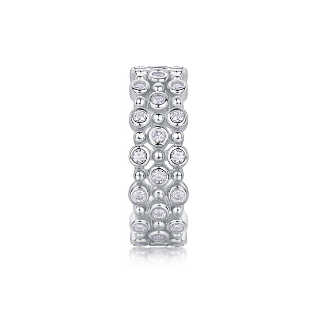 Multi-row Diamond Ring Luxury Fashion Set Moissanite Silver Ring