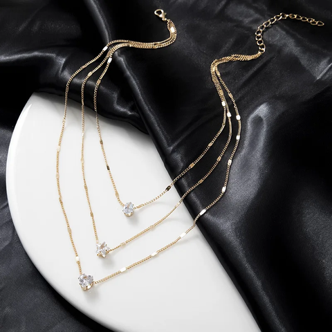 Trendy Zircon Pendant Necklace For Women, Cubic Zirconia Necklace, Jewelry Gift