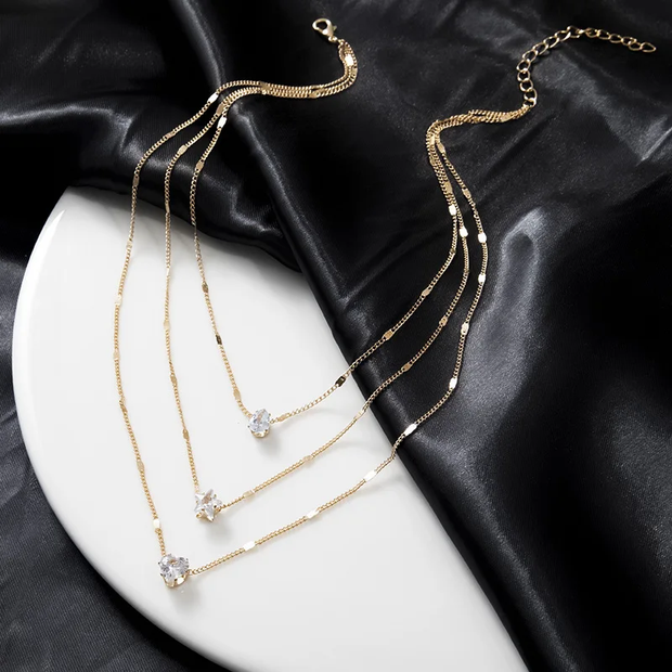 Trendy Zircon Pendant Necklace For Women, Cubic Zirconia Necklace, Jewelry Gift