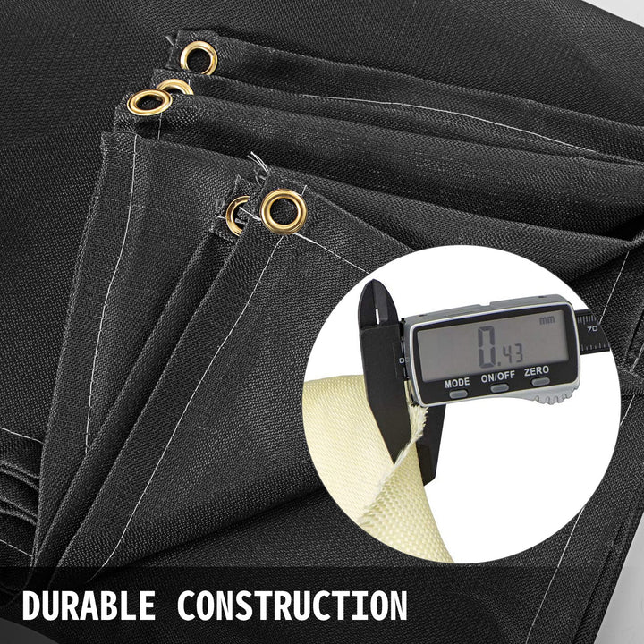 8 X 10 Ft Welding Blanket Black Fiberglass Blanket Portable Fiberglass Fire Retardant Blanket Welding Mat Welding Fireproof Thermal Resistant Insulation With Carry Bag