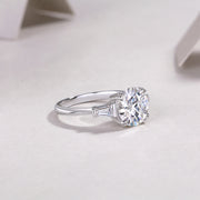 Shining Step By Step - A Fashionable Diamond Jewelry Piece Set With 3-carat Moissanite S925 Sterling Silver And Platinum Diamond Ring.