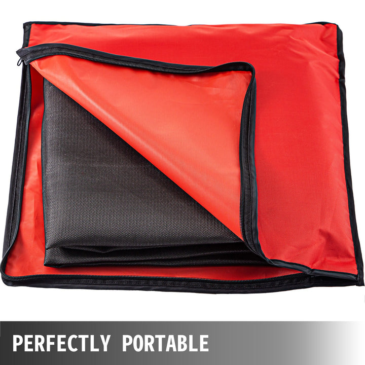 8 X 10 Ft Welding Blanket Black Fiberglass Blanket Portable Fiberglass Fire Retardant Blanket Welding Mat Welding Fireproof Thermal Resistant Insulation With Carry Bag