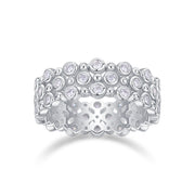 Multi-row Diamond Ring Luxury Fashion Set Moissanite Silver Ring