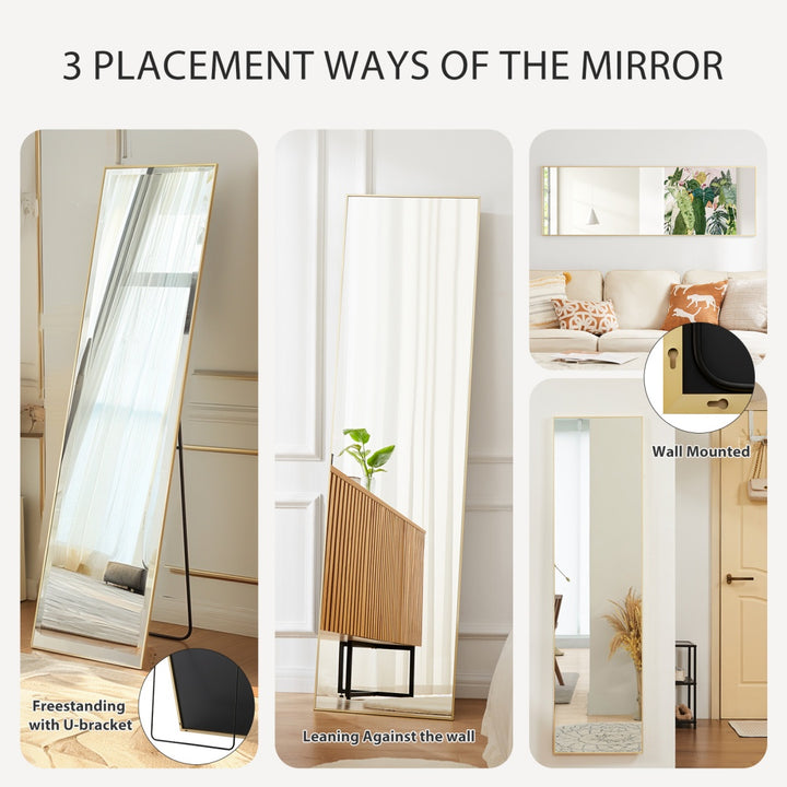 56x15 Rectangle Full Length Mirror, Full Body Standing Mirror Floor Mirrors