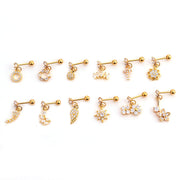 Piercing New Micro-Inlaid Zircon Earrings