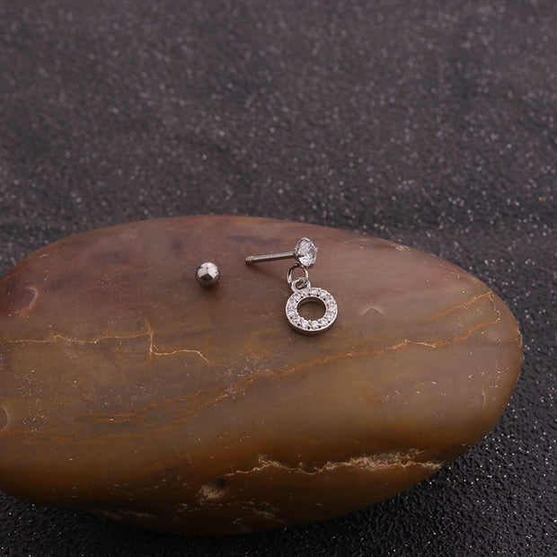 Piercing New Micro-Inlaid Zircon Earrings