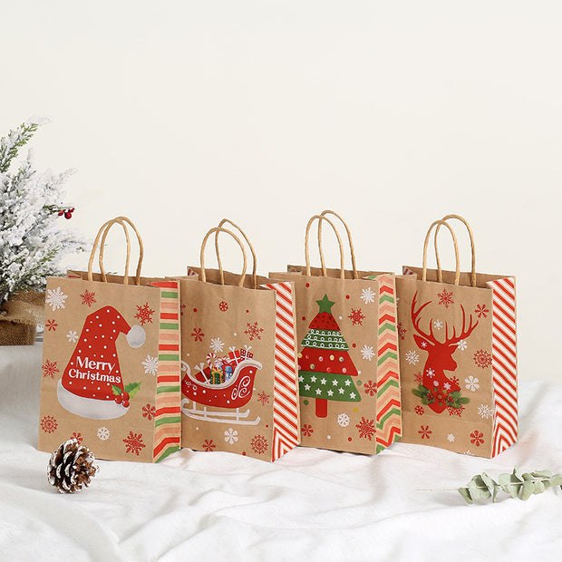 Christmas Gift Portable Kraft Paper Gift Bag