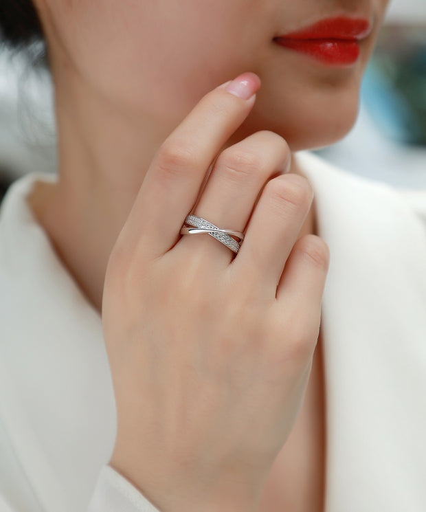 Wrap Around The Diamond Ring Luxury Fashion Set Moissanite Silver Ring