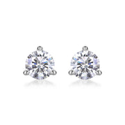 Freeze Frame Luxury Fashion Diamond Earrings Stud Set With Mosan Diamond Silver Jewelry