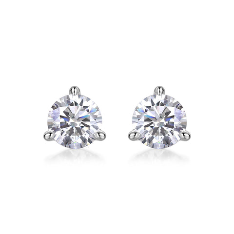 Freeze Frame Luxury Fashion Diamond Earrings Stud Set With Mosan Diamond Silver Jewelry