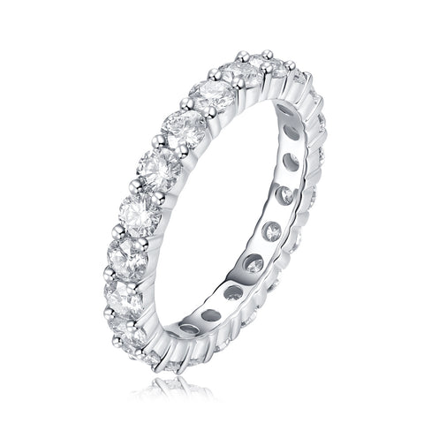 Luxury Fashion Diamond Ring, Row Diamond Ring, Moissanite Silver Ring, Jewelry