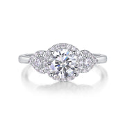 Luxury Fashion Large Diamond Wedding Ring With Moissanite Silver Ring