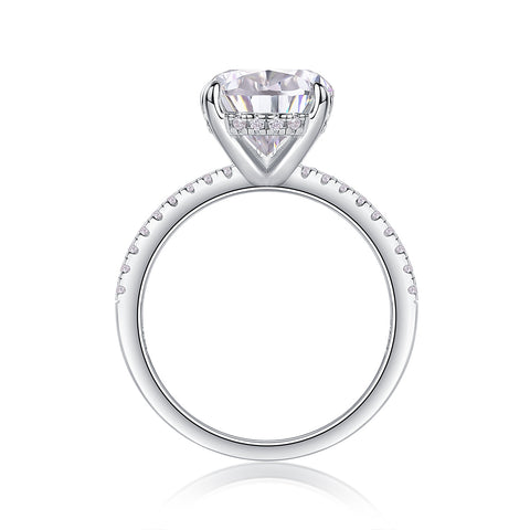 Light And Shadow - A Fashionable Diamond Jewelry Piece Set With Moissanite S925 Sterling Silver And Platinum Diamond Ring