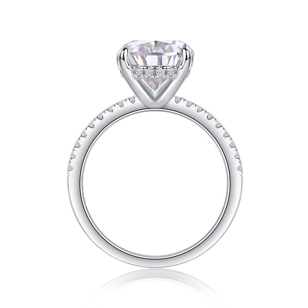 Light And Shadow - A Fashionable Diamond Jewelry Piece Set With Moissanite S925 Sterling Silver And Platinum Diamond Ring