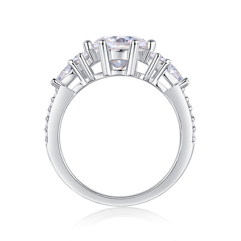 Luxury Fashion Diamond Ring Moissanite Silver Ring