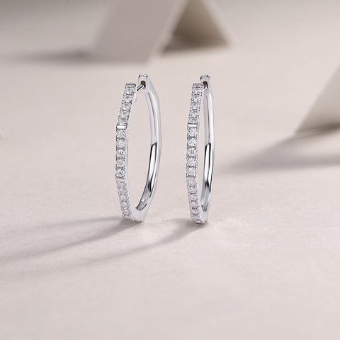 Modern Star Ring - Fashionable Earrings And Stud Jewelry Set With Moissanite S925 Sterling Silver And Platinum-plated Diamonds