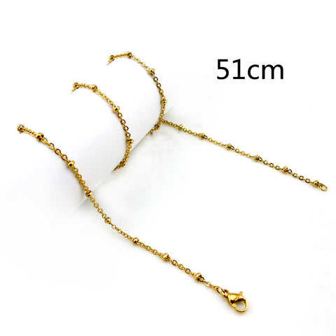 316L Stainless Steel Necklace And Pendant Cross Chain Clip Beads Necklace