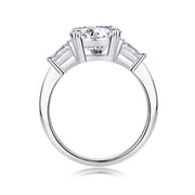 Shining Step By Step - A Fashionable Diamond Jewelry Piece Set With 3-carat Moissanite S925 Sterling Silver And Platinum Diamond Ring.