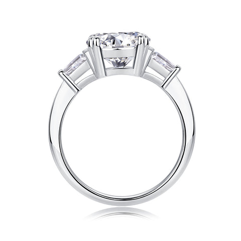 Shining Step By Step - A Fashionable Diamond Jewelry Piece Set With 3-carat Moissanite S925 Sterling Silver And Platinum Diamond Ring.