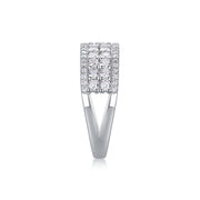 Multi-row Diamond Ring Luxury Fashion Set Moissanite Silver Ring