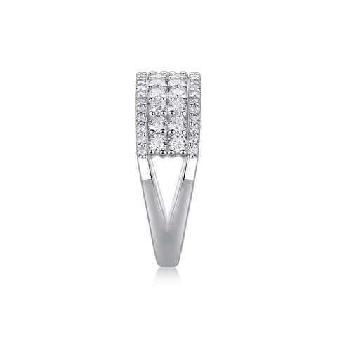 Multi-row Diamond Ring Luxury Fashion Set Moissanite Silver Ring