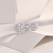 Multi-row Diamond Ring Luxury Fashion Set Moissanite Silver Ring