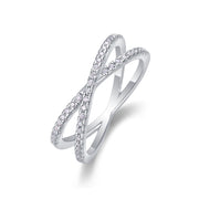 Double Band Diamond Ring Luxury Fashion Set Moissanite Silver Ring
