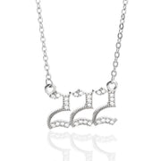 Minimalist Micro Zirconia Numeral Angel Pendant Necklace
