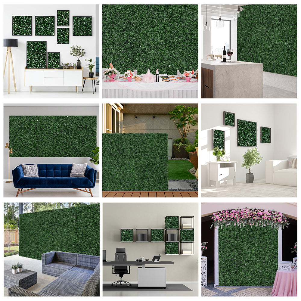 Wall Panels, 118inch X 39inch Artificial Grass Wall Decor,Greenery Backdrop Panels Wall For Outdoor, Indoor, Garden, Fence, Backyard, Dark Green