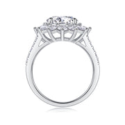 Sunflower - A Fashionable Diamond Jewelry Piece Set With 3-carat Moissanite S925 Sterling Silver And Platinum Diamond Ring