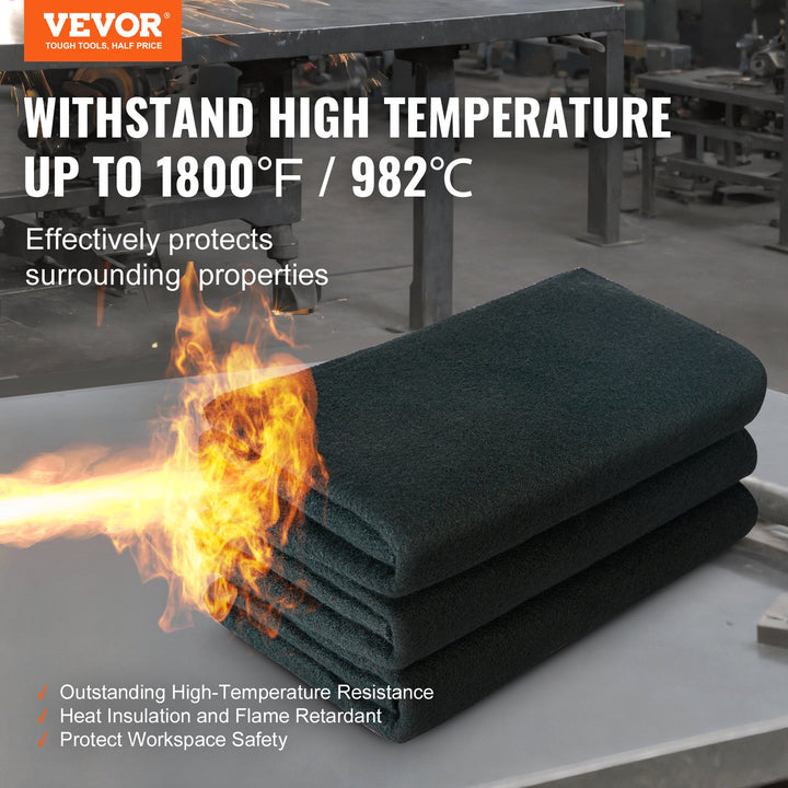 Carbon Felt Welding Blanket 4 Pack, 37" X 36" Flame Retardant Welding Blanket, Up To 1800°F Heat Resistant Blanket Set, Cuttable Carbon Fiber Fire Retardant Insulation Welding Mat Pad