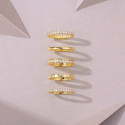 Golden Stars - Fashionable Men's And Women's Ring And Ring Jewelry Set With Moissanite S925 Sterling Silver And Gold-plated Diamond